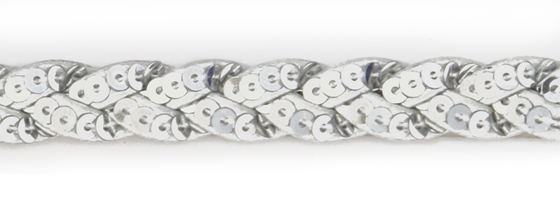 Art. TSPGLOA4X3 - Treccia sintetica pagliette coagulato oro/arg. m/m 4x3