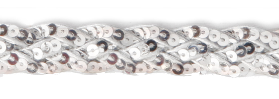 Art. TSPGLOA4X4 - Treccia sintetica pagliette coagulato oro/arg. m/m 4x4